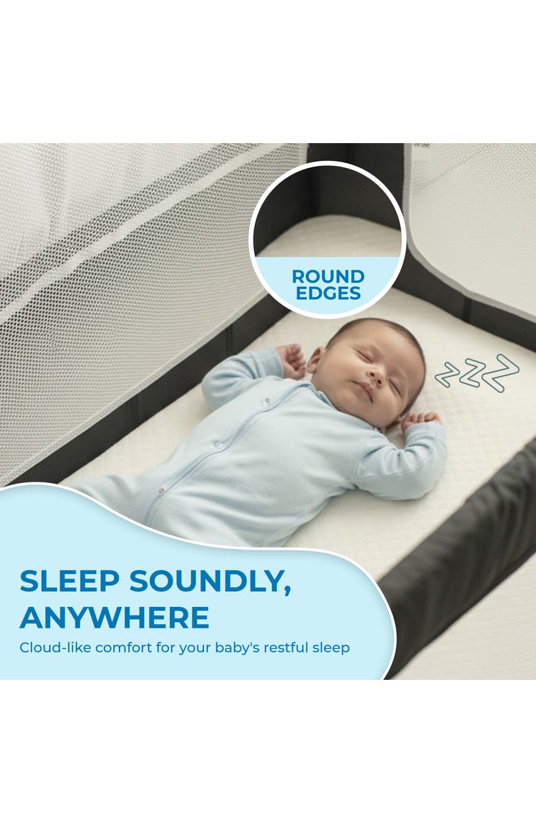 Sperric Pack and Play Mattress Washable Waterproof Hypoallergenic Topper, Alternate, color, White