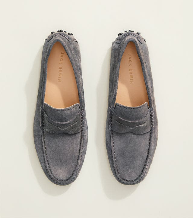 Jack Erwin Decker Suede Casual Driving Loafer, Alternate, color, Ash Gray Suede