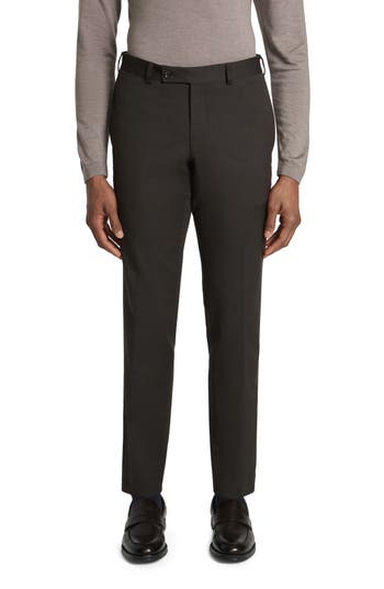 Jack Victor Palmer Stretch Cotton & Wool Pants In Brown