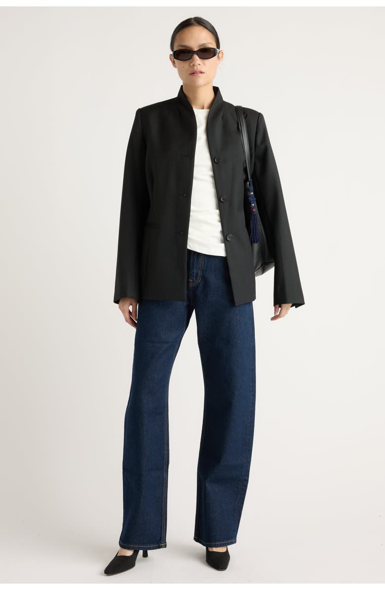 Modern Citizen Myanna Tailored Wool-Blend Blazer, Alternate, color, Black