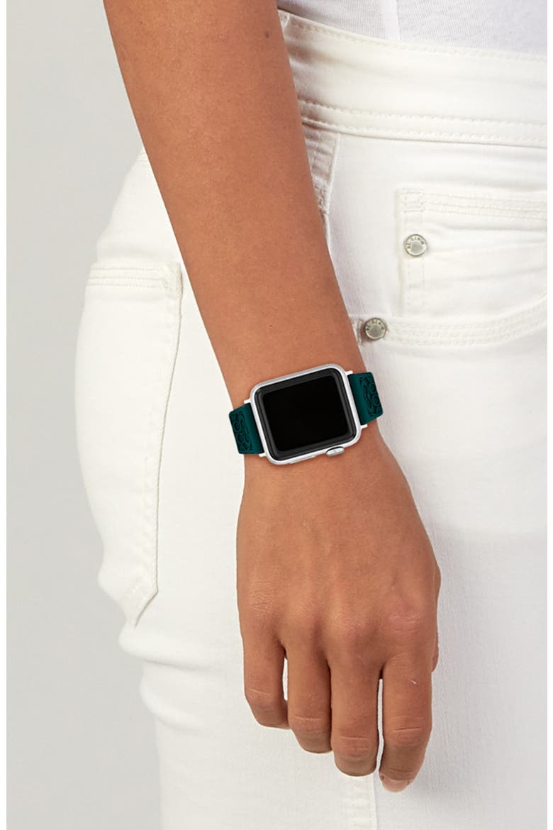 Signature C Silicone Apple Watch® Watchband, Alternate, color, GREEN