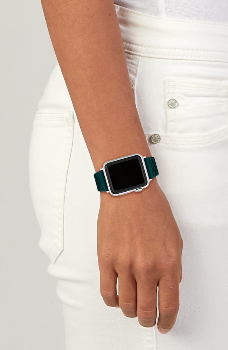 COACH Signature C Silicone Apple Watch<sup>®</sup> Watchband, Alternate, color, 