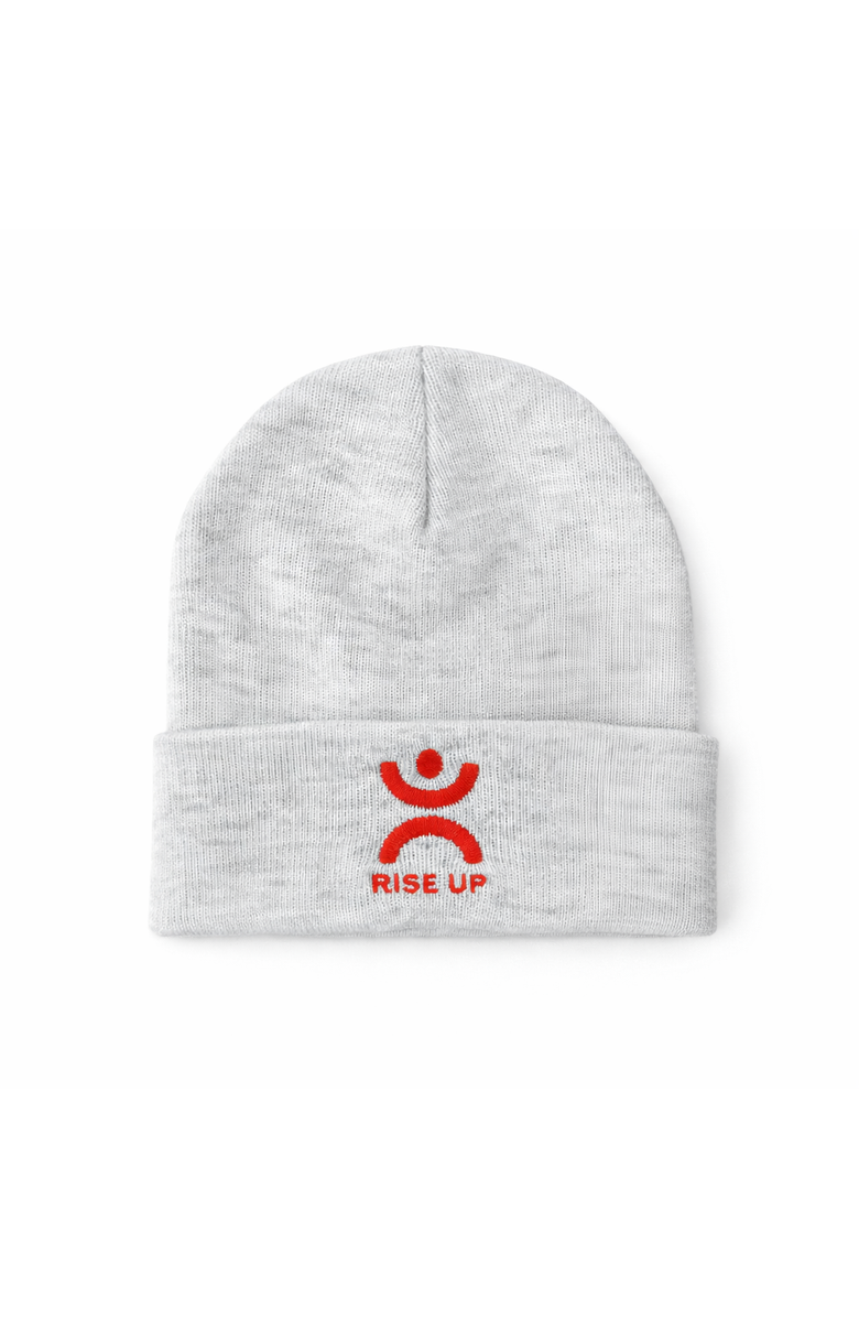Conscious Ink Rise Up Manifest Beanie, Main, color, White Heather