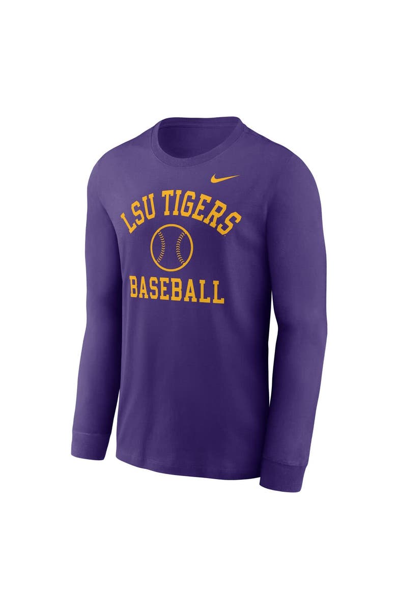 Nike Men's Nike Purple LSU Tigers Essential Baseball Arch Long Sleeve T-Shirt, Alternate, color, Purple
