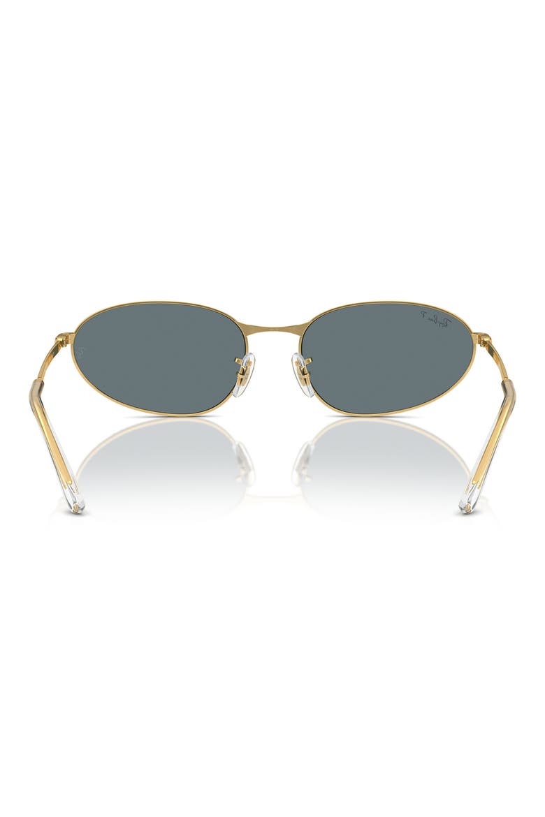 56mm Polarized Irregular Oval Sunglasses, Alternate, color, GOLD FLASH