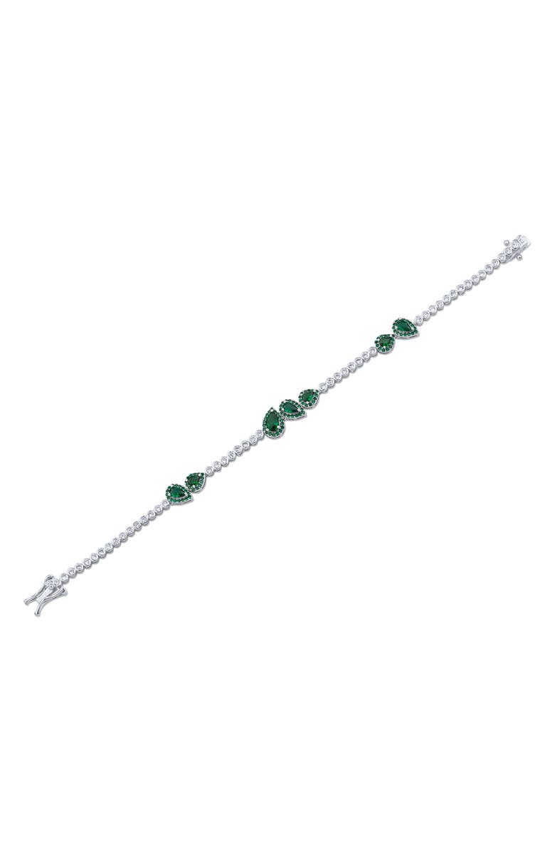 CZ by Kenneth Jay Lane Cubic Zirconia Pear Halo Station Tennis Bracelet, Alternate, color, 