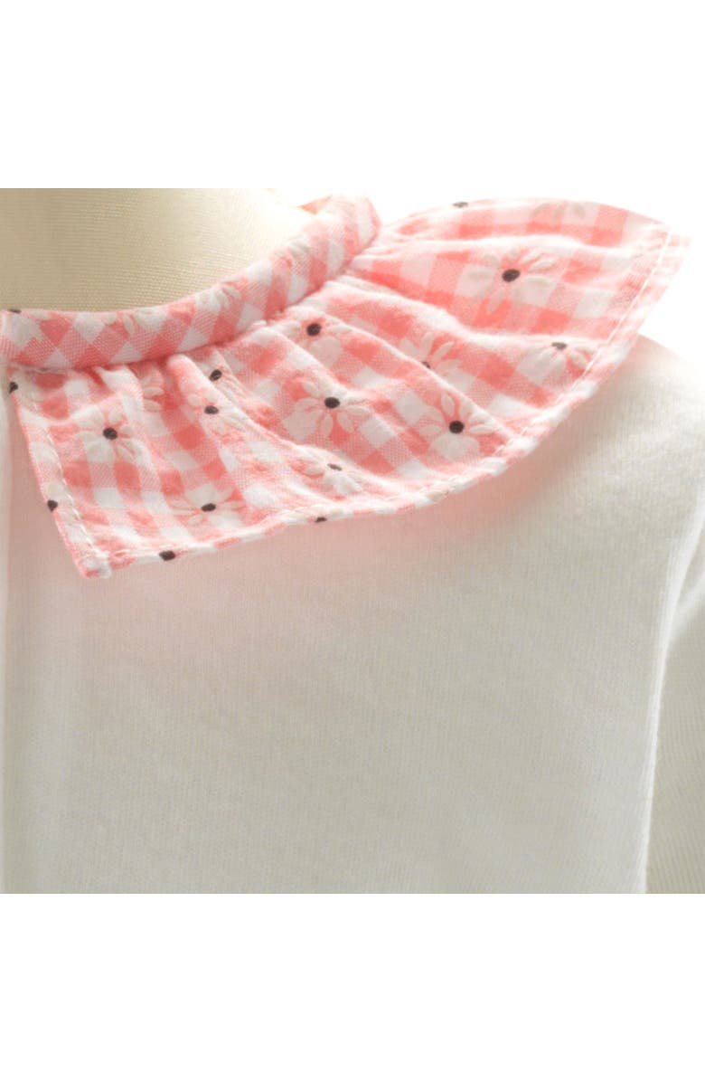Rachel Riley Gingham Daisy Babygro, Alternate, color, Pink