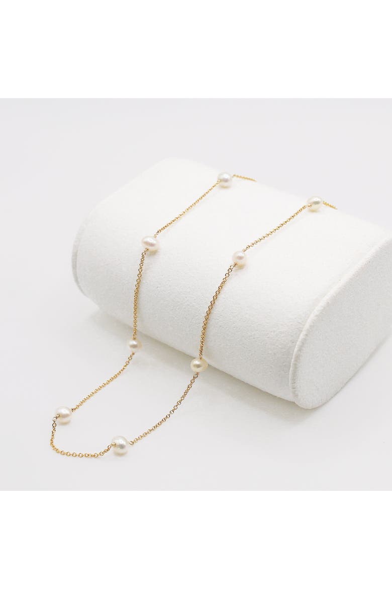 Lo Freshwater Pearl & Gold Chain Necklace, Alternate, color, Gold