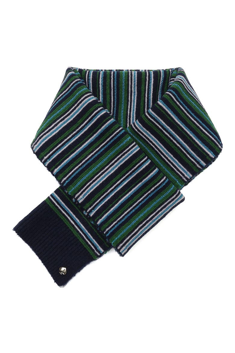 Garter Stitch Stripe Scarf, Alternate, color, FRENCH NAVY MULTI