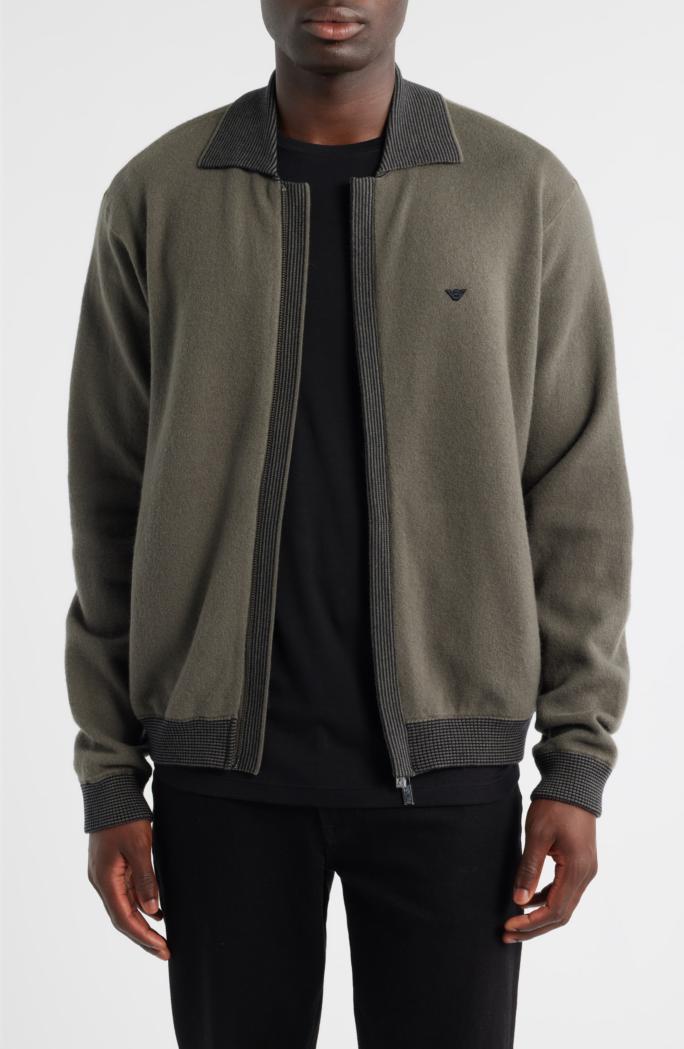 Emporio Armani Wool Zip Cardigan