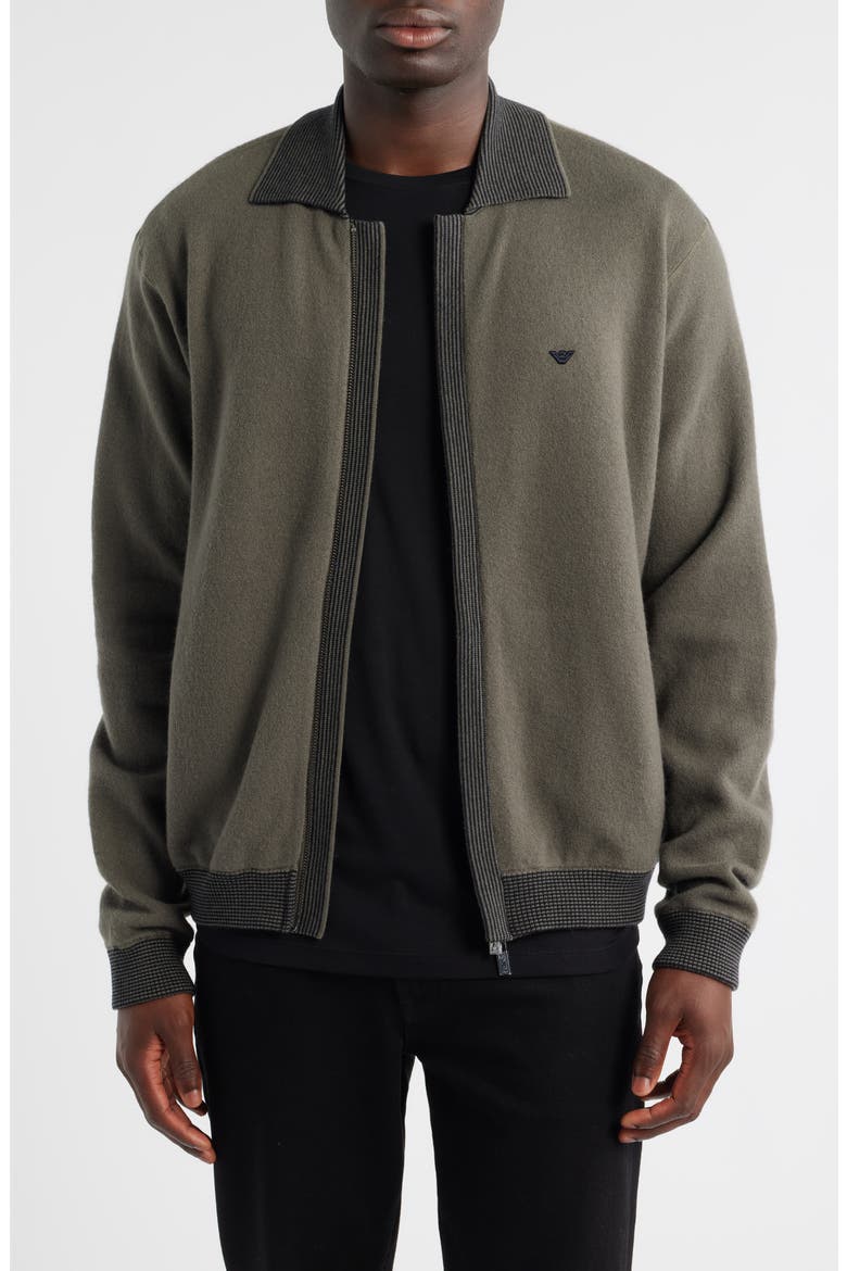 Wool Zip Cardigan, Main, color, GREY