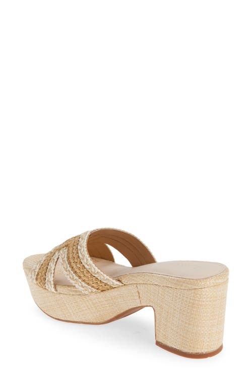 Chocolat Blu Gen Platform Sandal In Tan Raffia