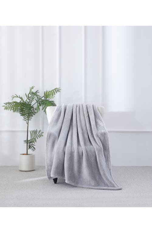 Bcbg Oversize High Pile Fleece Throw Blanket In Gray