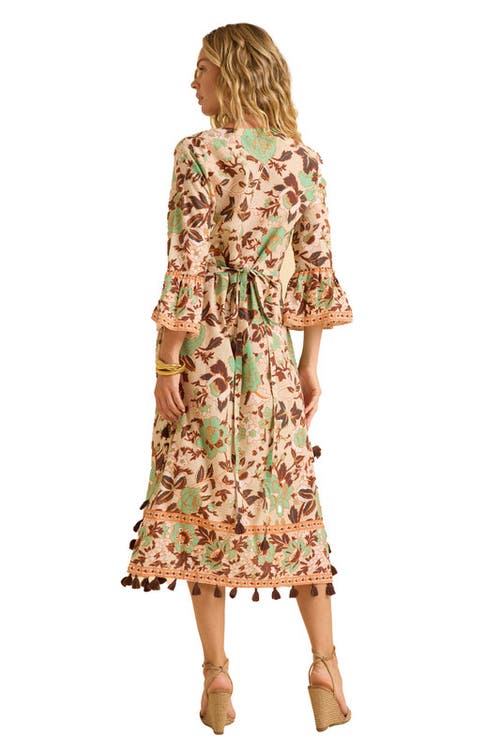 Calypso St Barth Calypso St. Barth Sarina Kaftan In Florimide Cream