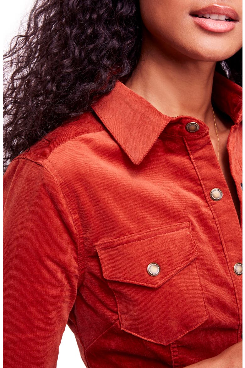 Dynamite in Cord Minidress, Alternate, color, BURNT ORANGE