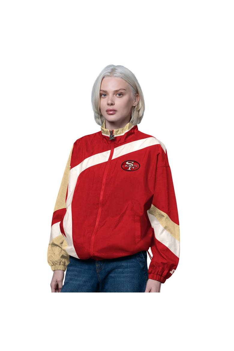 Women's Starter Scarlet/Gold San Francisco 49ers Vintage 1st Quarter Full-Zip Windbreaker, Main, color, Scarlet