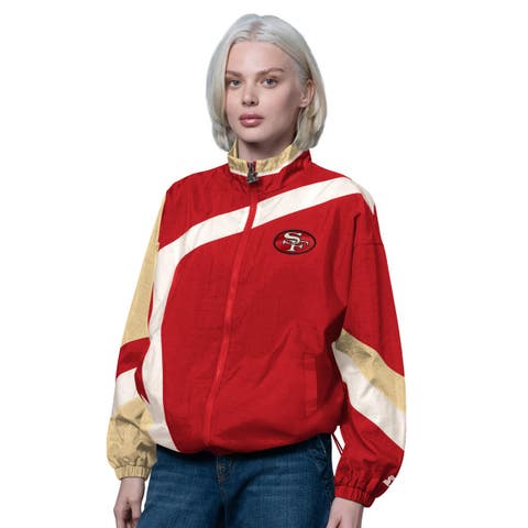 Women's Starter Scarlet/Gold San Francisco 49ers Vintage 1st Quarter Full-Zip Windbreaker