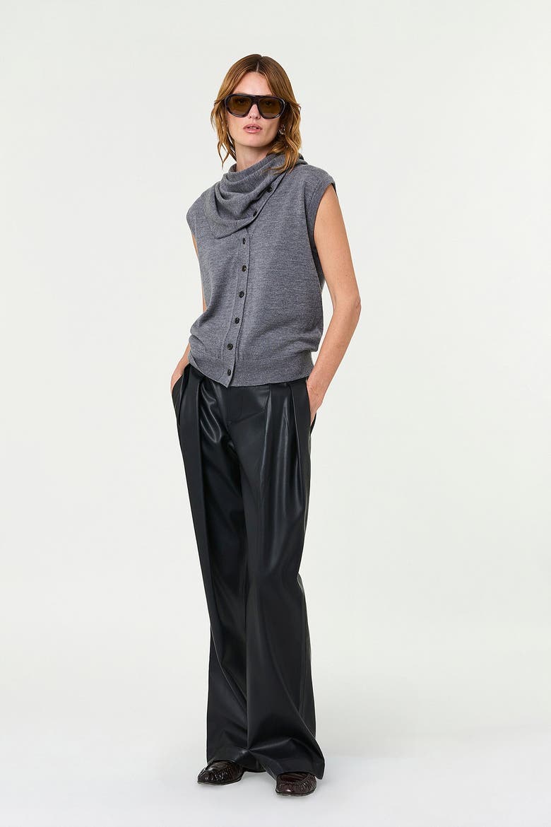 Willa Sleeveless Cardigan, Main, color, Charcoal