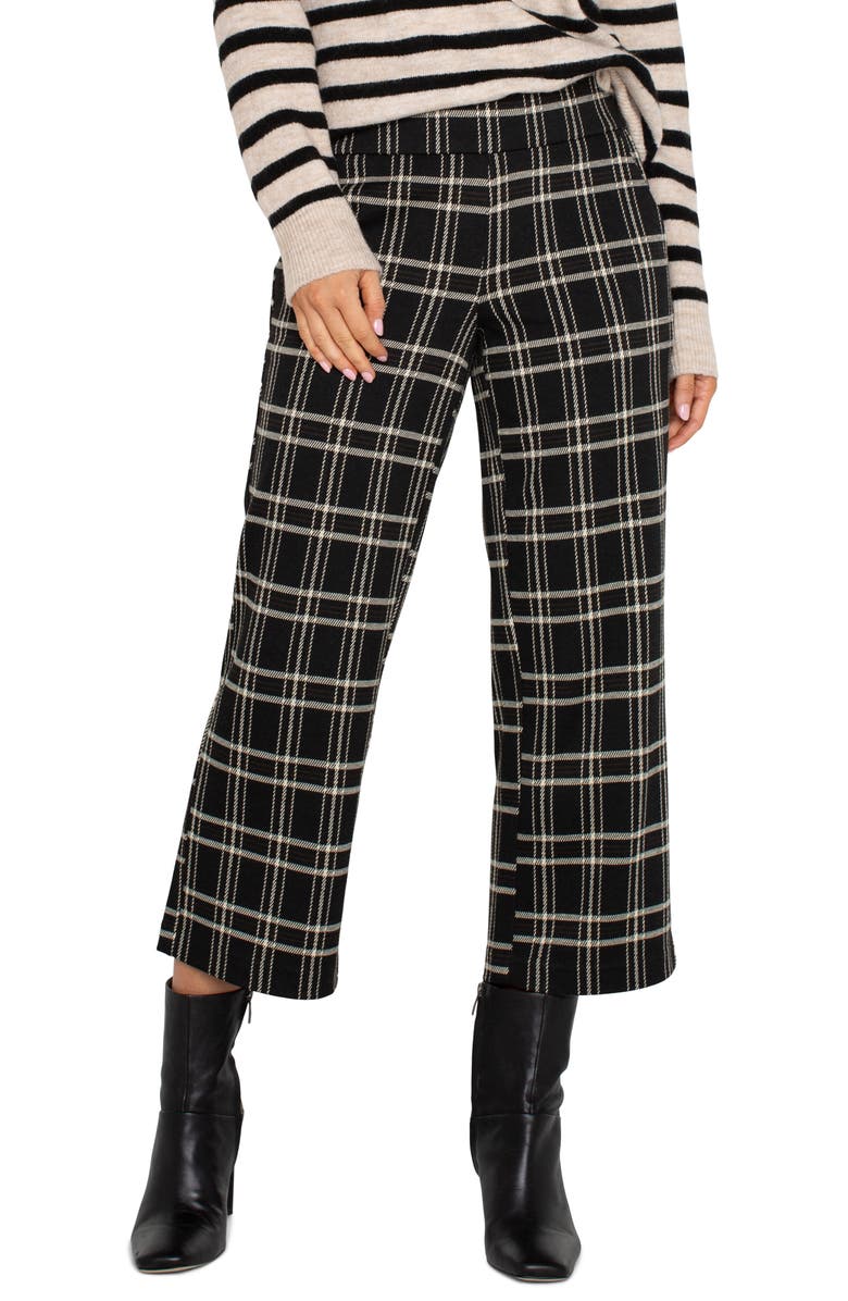 Liverpool Los Angeles Mabel Windowpane Crop Wide Leg Pants, Main, color, 