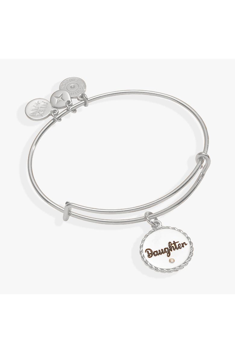 Daughter Charm Bangle, Main, color, Silver