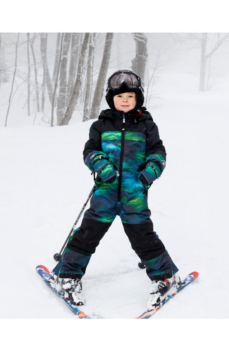 Deux par Deux Boy One-Piece Teknik Snowsuit, Alternate, color, Aurora Borealis