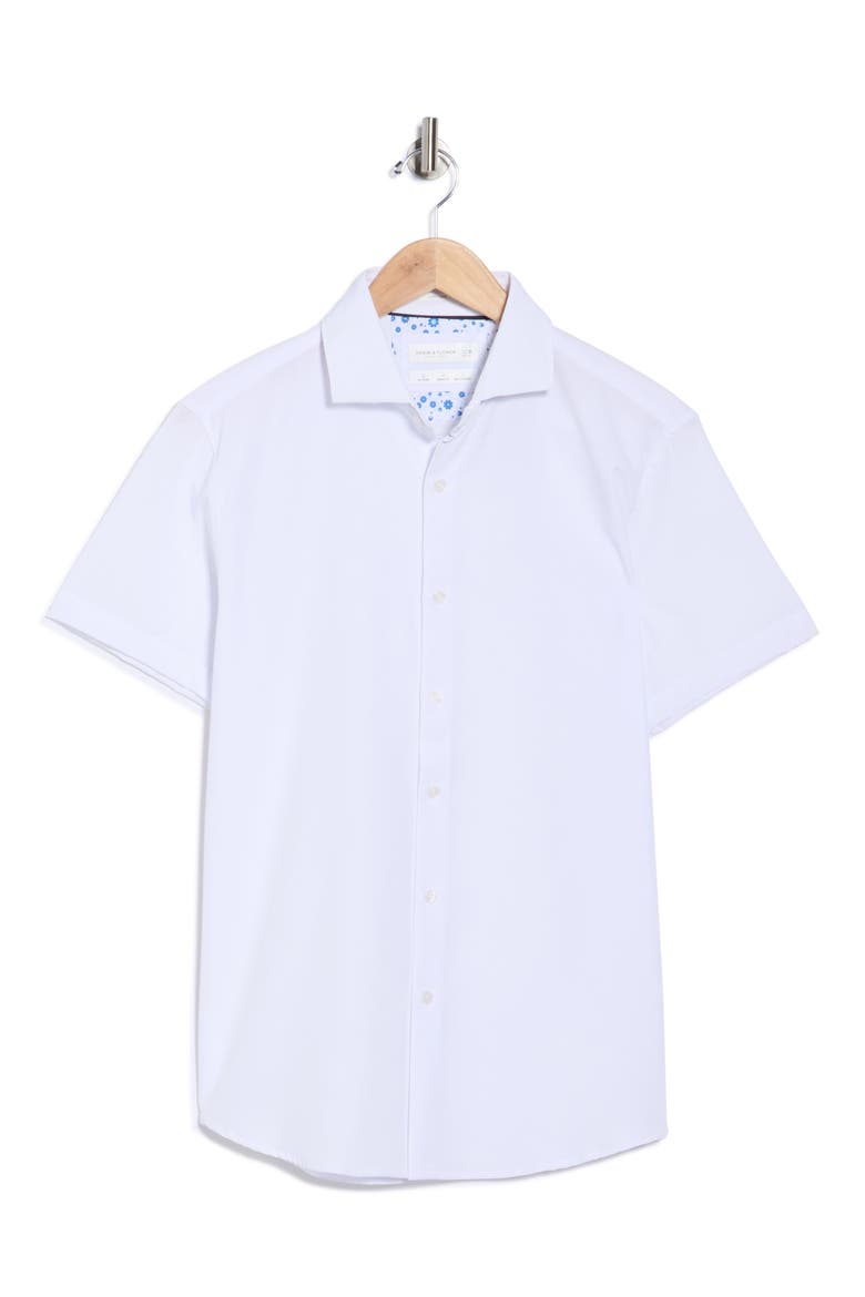 Stretch Woven Short Sleeve Shirt, Alternate, color, WHITE