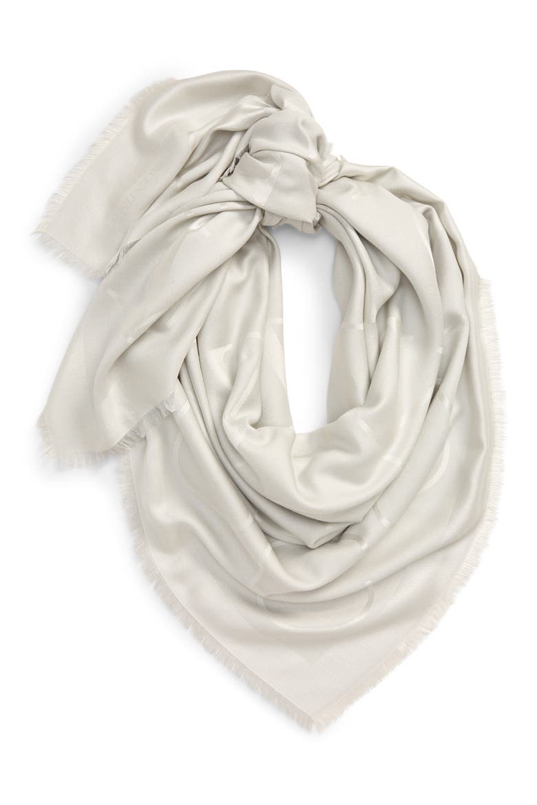 VLOGO Silk Blend Scarf, Alternate, color, IVORY/ ARGENTO