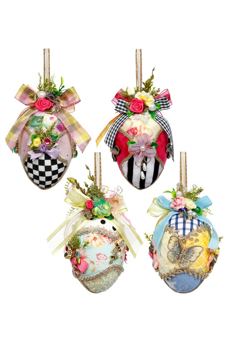 Fabric Jeweled Easter Eggs, Set of 4, Main, color, Multiple Colors