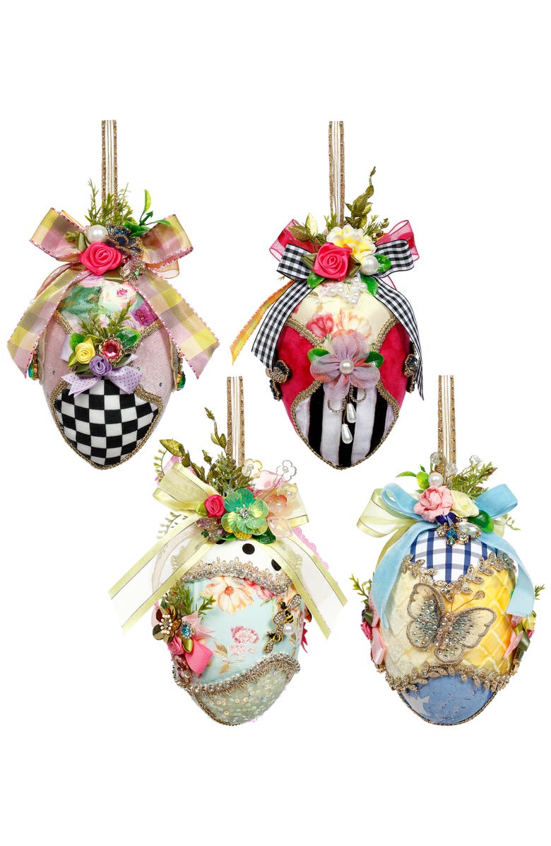Mark Roberts Fabric Jeweled Easter Eggs, Set of 4, Main, color, Multiple Colors