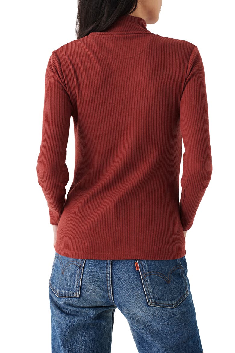 Roscoe Legend Rib Mock Neck Top, Alternate, color, HENNA
