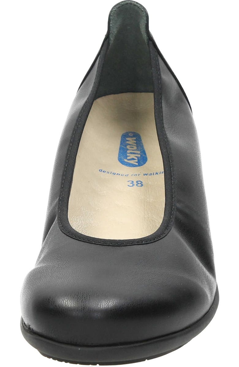Wolky Duncan F2F Flat, Alternate, color, Black Biocare Stretch Leather