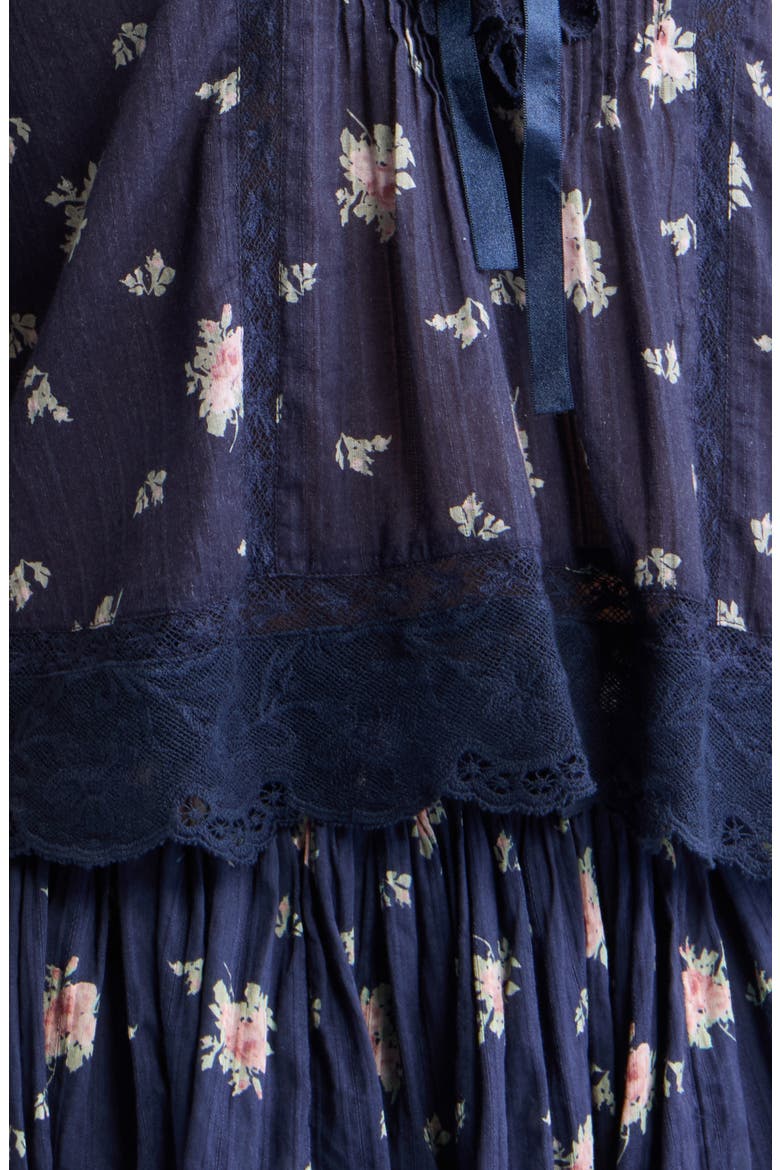 Romilly Ruffle & Lace Top, Alternate, color, INK WASH
