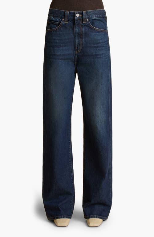 Khaite Bonnie Wide Leg Jeans In Blue