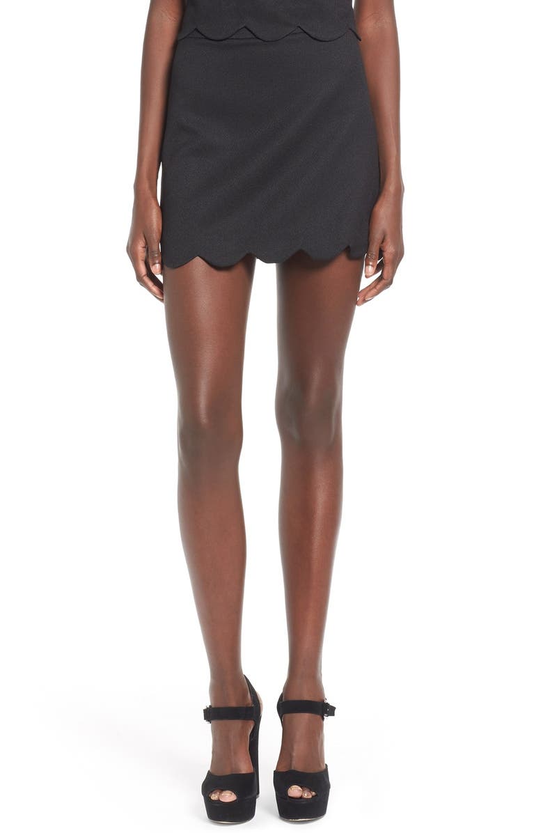 All in Favor Scallop Hem Miniskirt, Main, color, 