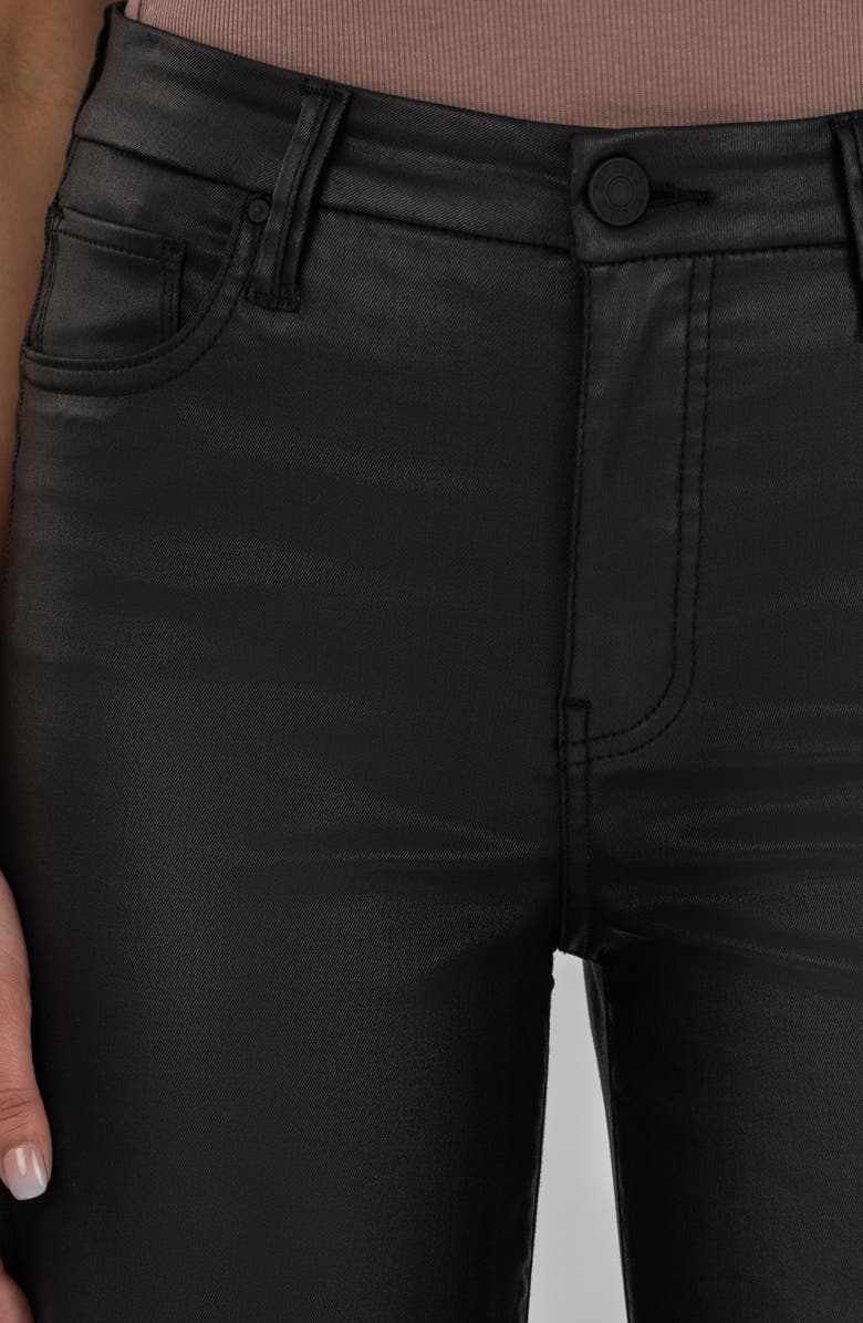 KUT from the Kloth Meg Coated High Rise Wide Leg Jeans, Alternate, color, Black