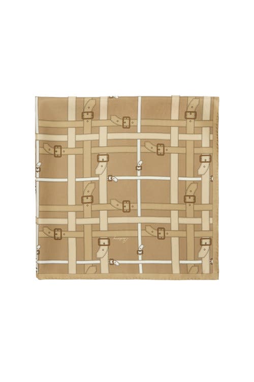 Burberry Belt Check Silk Scarf In Brown