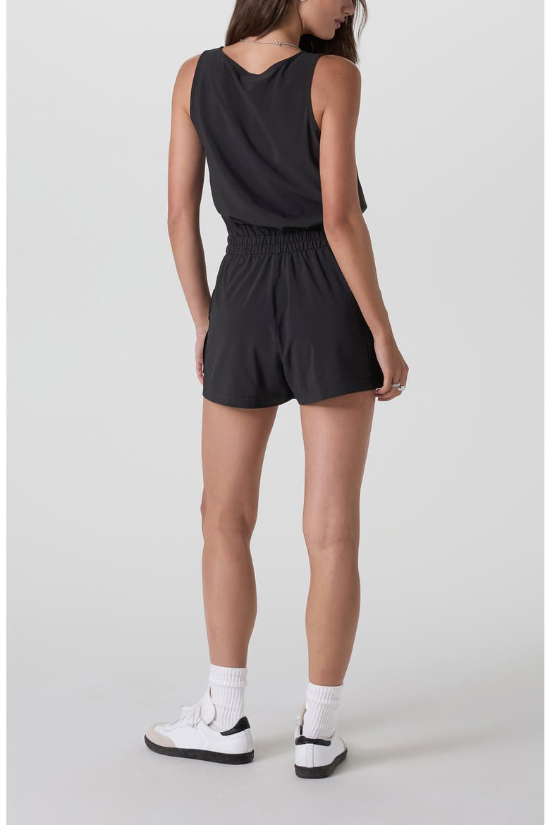 Villa Utility Stretch Romper, Alternate, color, BLACK