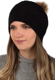 Patricia Nash Faux Fur Pompom Beanie