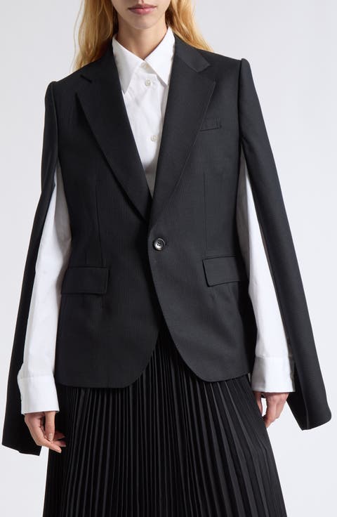 Wool Cape Blazer