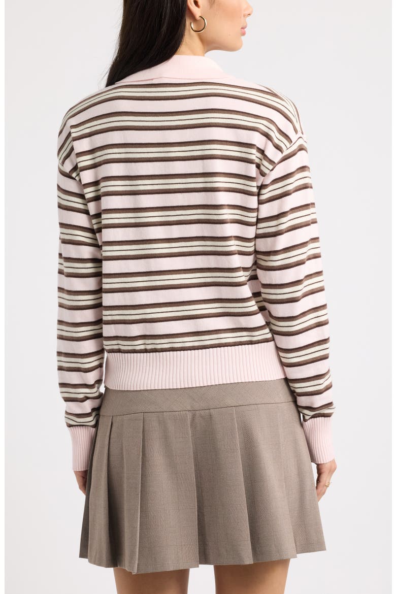 Striped Polo Sweater, Alternate, color, PINK D- IVORY HANNAH STRIPE