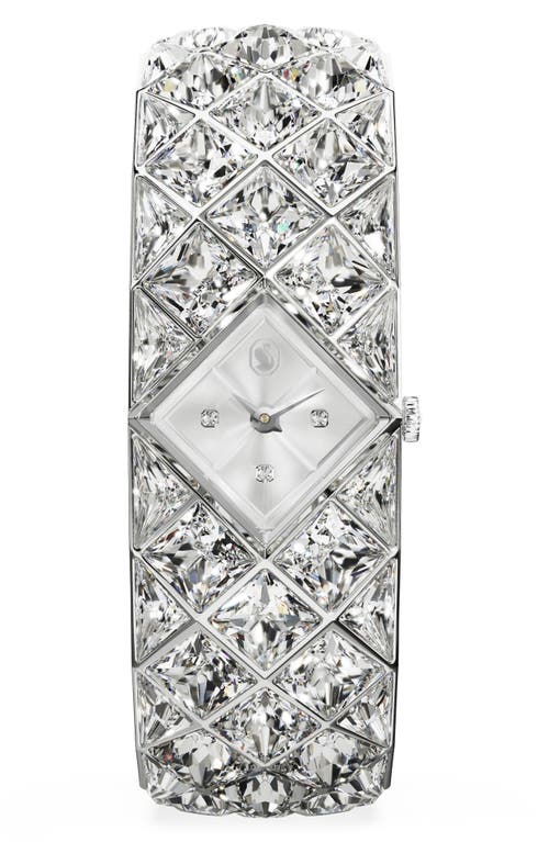 Swarovski Curiosa Bangle Bracelet Watch, 20.5mm X 20mm In Silver