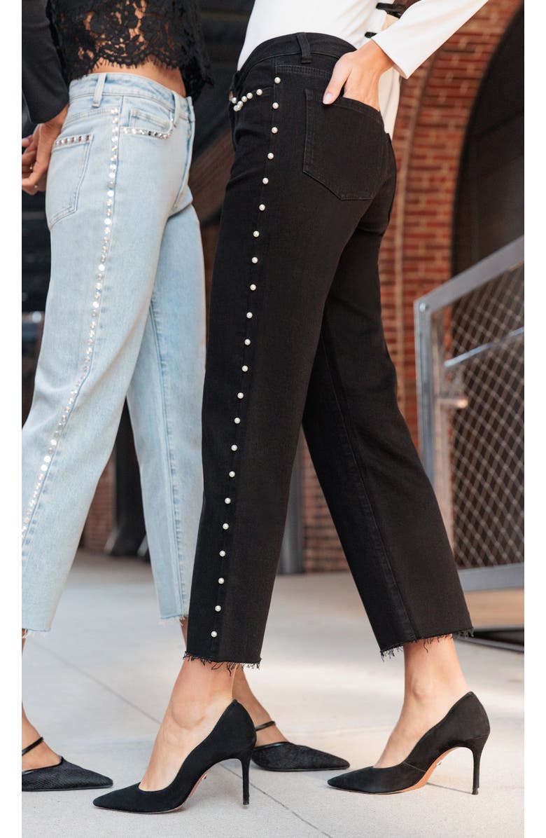 Generation Love Han Pearl Jeans, Alternate, color, Black