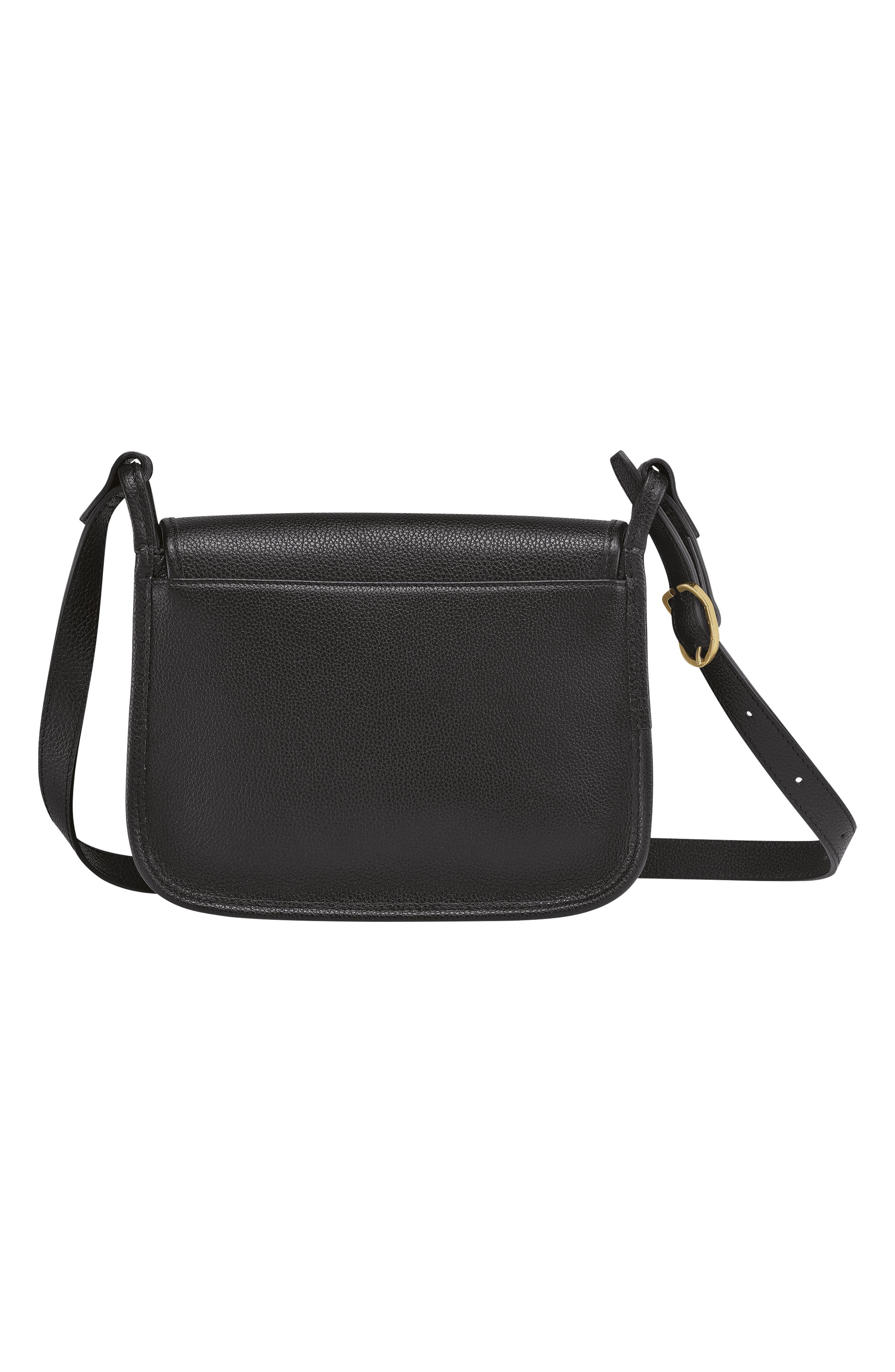 Le Foulonné Leather Crossbody Bag, Alternate, color, BLACK