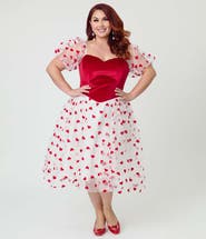 Unique Vintage Plus Size Loving You Swing Dress