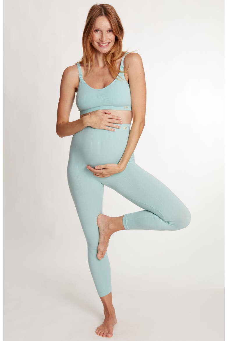 Zoé Seamless maternity leggings, Alternate, color, TURQUOISE