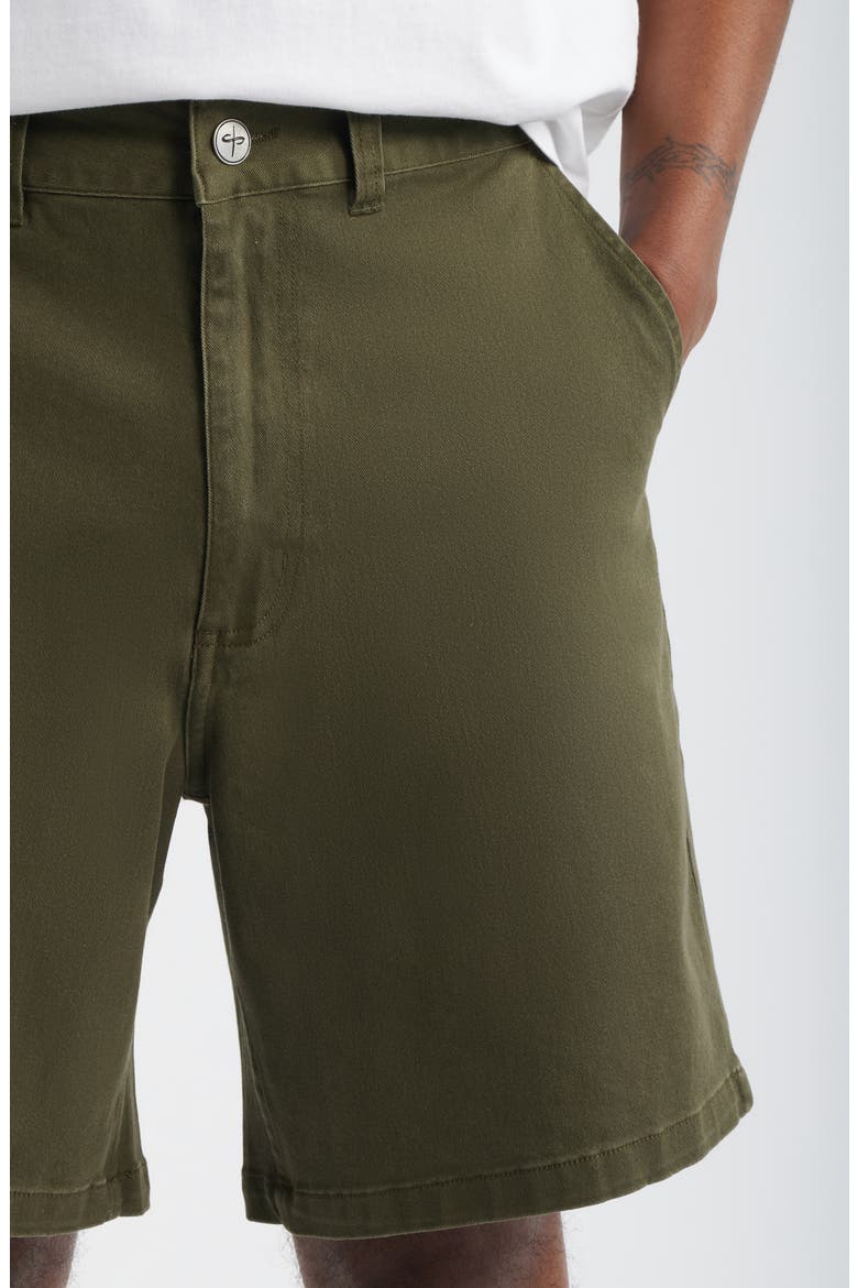 Del Mar Flat Front Stretch Twill Chino Shorts, Alternate, color, OLIVE