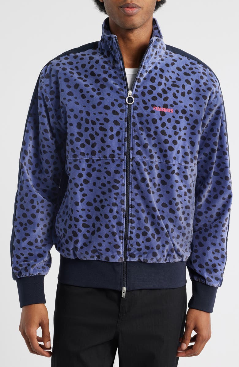 PLEASURES Ozone Velour Track Jacket, Alternate, color, Blue