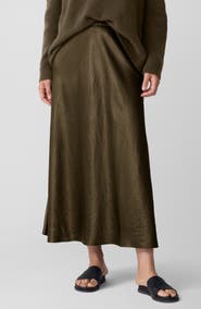 Eileen Fisher Crinkle Satin Bias Skirt