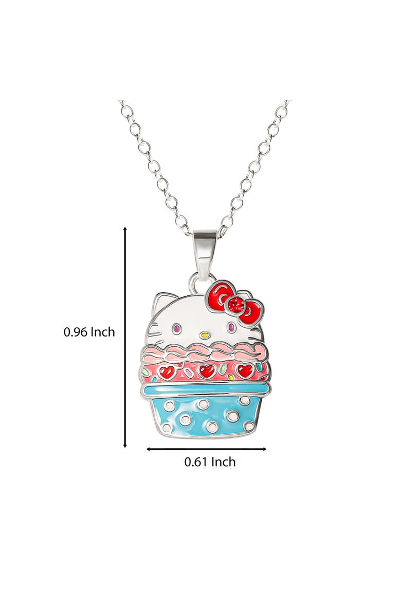 Silver Plated Cupcake Pendant Necklace, Alternate, color, Silver