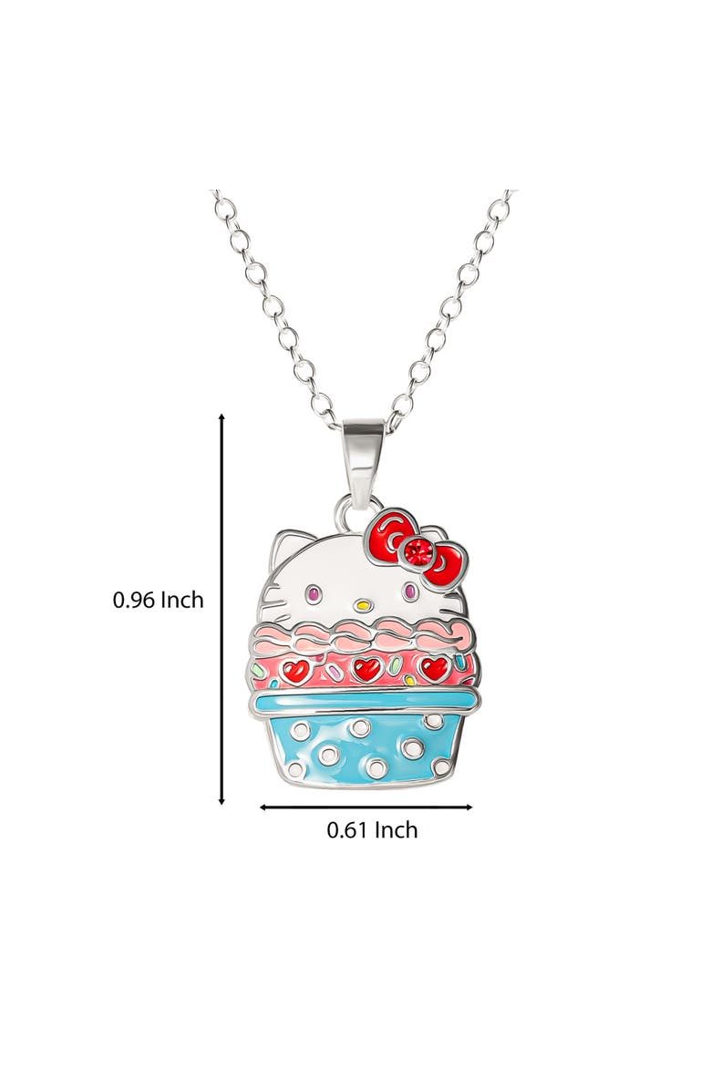 Hello Kitty Silver Plated Cupcake Pendant Necklace, Alternate, color, Silver